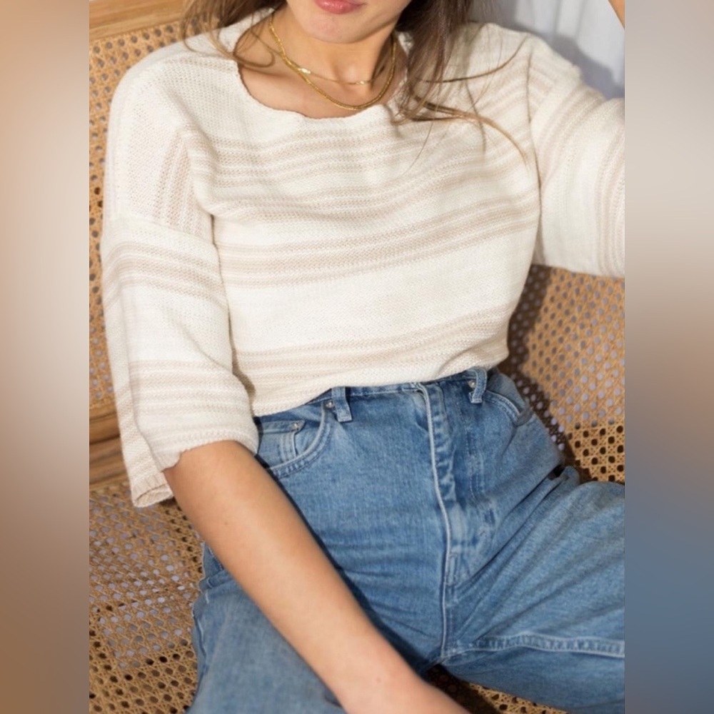 Urban Outfitters Cropped Short Sleeve Knit Sweater Size XS